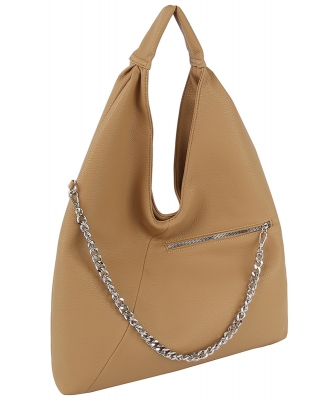 Chain Link Shoulder Bag Hobo CHU020 STONE